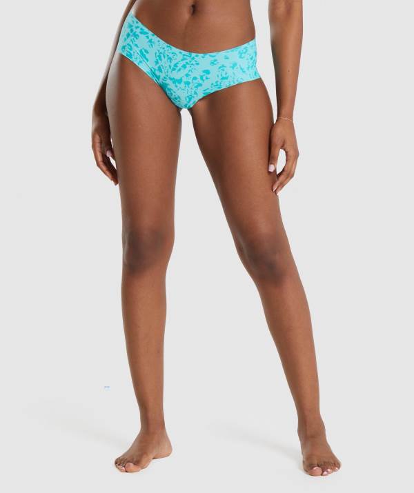Damske Spodne Pradlo Gymshark No VPL Hipster 3pk Modre Bordove / Zelene | DI8156302